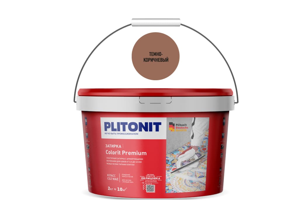 Картинка Затирка для швов Plitonit Colorit Premium биоцидная, темно-коричневая (2 кг)