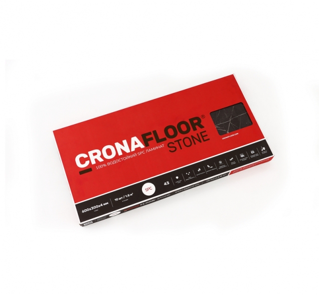 SPC ламинат "CronaFloor" Stone 4V Ноче (600*300*4 мм) — купить в Екатеринбурге